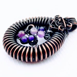 Manas wisiorek Ametyst Jadeit